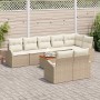 Conjunto de sofá de jardín 9 pcs Beige y