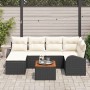 Conjunto de sofá de jardín 7 pcs Negro y