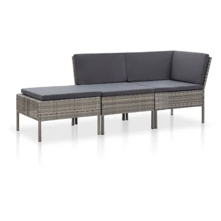 3-piece garden furniture set and gray synthetic rattan cushions by vidaXL, Garden sets - Ref: Foro24-48962, Price: 293,43 €, ...
