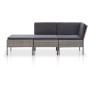 Set de muebles de jardín 3 pzas y cojines ratán sintético gris