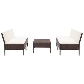 5-teiliges Gartensofa-Set und braune synthetische Rattankissen von vidaXL, Gartensets - Ref: Foro24-48943, Preis: 307,58 €, R...