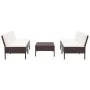 5-teiliges Gartensofa-Set und braune synthetische Rattankissen von vidaXL, Gartensets - Ref: Foro24-48943, Preis: 307,58 €, R...