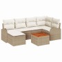 Conjunto de sofá de jardín 7 pcs Beige y blanco en Conjuntos de jardín | Comprar online en Foro24