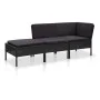 3-piece garden furniture set and black synthetic rattan cushions by vidaXL, Garden sets - Ref: Foro24-48961, Price: 274,52 €,...