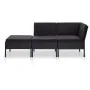 3-piece garden furniture set and black synthetic rattan cushions by vidaXL, Garden sets - Ref: Foro24-48961, Price: 274,52 €,...