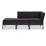 3-teiliges Gartenmöbel-Set und Kissen aus synthetischem Rattan schwarz von vidaXL, Gartensets - Ref: Foro24-48961, Preis: 281...