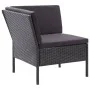 3-piece garden furniture set and black synthetic rattan cushions by vidaXL, Garden sets - Ref: Foro24-48961, Price: 274,52 €,...