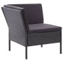 3-teiliges Gartenmöbel-Set und Kissen aus synthetischem Rattan schwarz von vidaXL, Gartensets - Ref: Foro24-48961, Preis: 281...