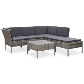 6-piece garden furniture set with gray synthetic rattan cushions by vidaXL, Garden sets - Ref: Foro24-48942, Price: 498,92 €,...