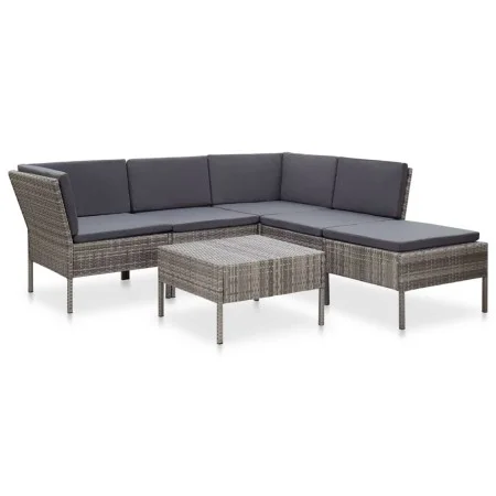 Set mit 6 Gartenmöbeln und Kissen synthetisches Rattangrau von vidaXL, Gartensets - Ref: Foro24-48942, Preis: 498,88 €, Rabat...
