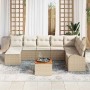 Conjunto de sofá de jardín 9 pcs Beige y