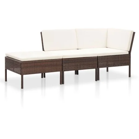 3-piece garden furniture set and brown synthetic rattan cushions by vidaXL, Garden sets - Ref: Foro24-48959, Price: 319,52 €,...