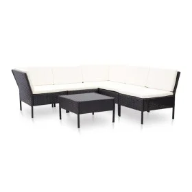 6-piece garden furniture set and black synthetic rattan cushions by vidaXL, Garden sets - Ref: Foro24-48948, Price: 454,23 €,...
