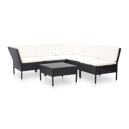 6-piece garden furniture set and black synthetic rattan cushions by vidaXL, Garden sets - Ref: Foro24-48948, Price: 454,23 €,...