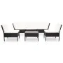 6-teiliges Gartenmöbel-Set und schwarze Kissen aus synthetischem Rattan von vidaXL, Gartensets - Ref: Foro24-48948, Preis: 46...