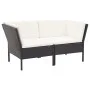 6-teiliges Gartenmöbel-Set und schwarze Kissen aus synthetischem Rattan von vidaXL, Gartensets - Ref: Foro24-48948, Preis: 46...