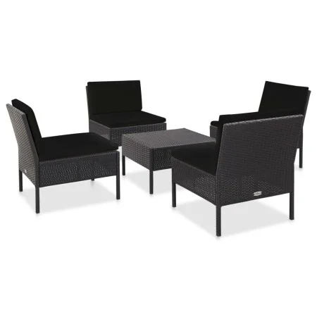 5-piece garden sofa set and black synthetic rattan cushions by vidaXL, Garden sets - Ref: Foro24-48945, Price: 333,14 €, Disc...