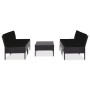 5-piece garden sofa set and black synthetic rattan cushions by vidaXL, Garden sets - Ref: Foro24-48945, Price: 338,23 €, Disc...