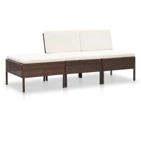 3-piece garden furniture set and brown synthetic rattan cushions by vidaXL, Garden sets - Ref: Foro24-48955, Price: 139,44 €,...