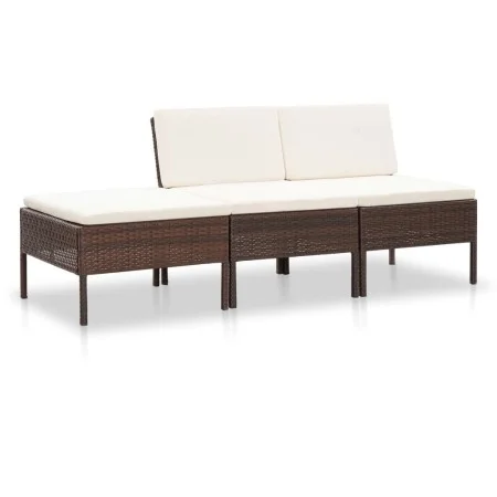 3-piece garden furniture set and brown synthetic rattan cushions by vidaXL, Garden sets - Ref: Foro24-48955, Price: 139,43 €,...