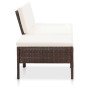 Set muebles de jardín 3 pzas y cojines ratán sintético marrón de vidaXL, Conjuntos de jardín - Ref: Foro24-48955, Precio: 141...