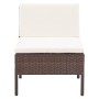 Set muebles de jardín 3 pzas y cojines ratán sintético marrón de vidaXL, Conjuntos de jardín - Ref: Foro24-48955, Precio: 141...