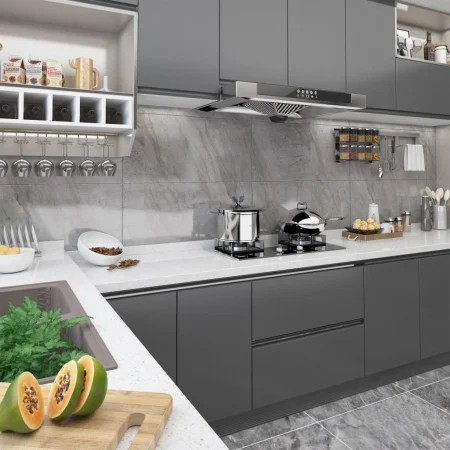 Láminas autoadhesivas muebles PVC gris 500x90 cm de vidaXL, Láminas para ventana - Ref: Foro24-146125, Precio: 18,05 €, Descu...