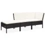 3-teiliges Gartenmöbel-Set und schwarze synthetische Rattankissen von vidaXL, Gartensets - Ref: Foro24-48960, Preis: 232,16 €...