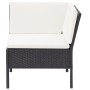 Set de muebles de jardín 3 pzas y cojines ratán sintético negro de vidaXL, Conjuntos de jardín - Ref: Foro24-48960, Precio: 2...