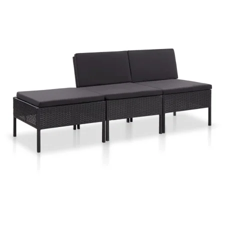 3-piece garden furniture set and black synthetic rattan cushions by vidaXL, Garden sets - Ref: Foro24-48957, Price: 137,17 €,...