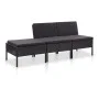 3-piece garden furniture set and black synthetic rattan cushions by vidaXL, Garden sets - Ref: Foro24-48957, Price: 137,17 €,...