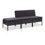 3-teiliges Gartenmöbel-Set und schwarze synthetische Rattankissen von vidaXL, Gartensets - Ref: Foro24-48957, Preis: 138,87 €...