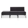 3-piece garden furniture set and black synthetic rattan cushions by vidaXL, Garden sets - Ref: Foro24-48957, Price: 137,17 €,...