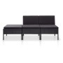 3-teiliges Gartenmöbel-Set und schwarze synthetische Rattankissen von vidaXL, Gartensets - Ref: Foro24-48957, Preis: 138,87 €...