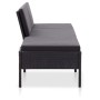 Set de muebles de jardín 3 pzas y cojines ratán sintético negro de vidaXL, Conjuntos de jardín - Ref: Foro24-48957, Precio: 2...