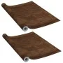 Self-adhesive sheets for doors, 2 units, PVC dark oak, 210x90cm by vidaXL, window films - Ref: Foro24-146112, Price: 19,38 €,...