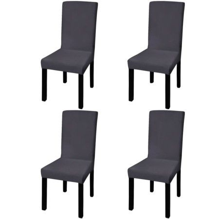 Straight elastic chair cover 4 units anthracite gray by vidaXL, Covers - Ref: Foro24-131425, Price: 19,07 €, Discount: %