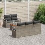 Conjunto de sofá de jardín 6 pcs Gris