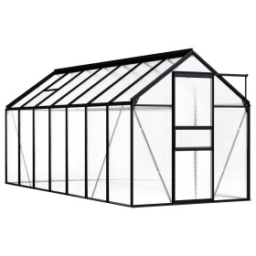 Invernadero de aluminio gris antracita 8,17 m²