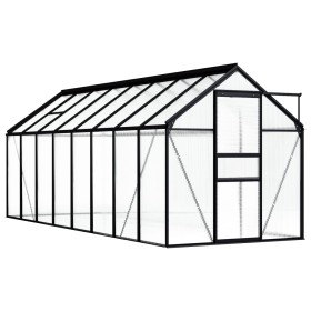 Invernadero de aluminio gris antracita 9,31 m²