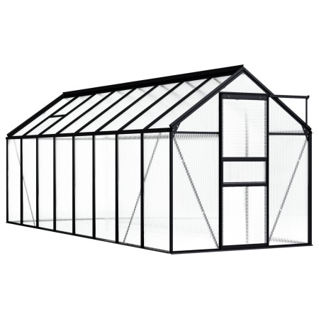 Invernadero de aluminio gris antracita 9,31 m² de vidaXL, Invernaderos - Ref: Foro24-48214, Precio: 526,73 €, Descuento: %