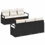 Conjunto de sofá de jardín 7 pcs Negro y