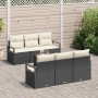 Conjunto de sofá de jardín 7 pcs Negro y