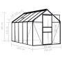 Invernadero de aluminio gris antracita 5,89 m²