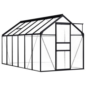 Invernadero de aluminio gris antracita 7,03 m²