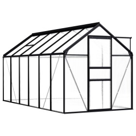 Invernadero de aluminio gris antracita 7,03 m² de vidaXL, Invernaderos - Ref: Foro24-48212, Precio: 496,90 €, Descuento: %