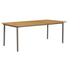 Garden table solid acacia wood and steel 200x100x72 cm by vidaXL, Garden tables - Ref: Foro24-47297, Price: 278,11 €, Discoun...