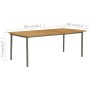 Gartentisch aus massivem Akazienholz und Stahl 200x100x72 cm von vidaXL, Gartentische - Ref: Foro24-47297, Preis: 278,11 €, R...