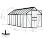 Invernadero con estructura base aluminio gris antracita 9,31 m²