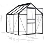 Anthrazitgraues Aluminium-Gewächshaus 3,61 m² von vidaXL, Gewächshäuser - Ref: Foro24-48209, Preis: 303,44 €, Rabatt: %